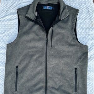 VINEYARD VINES MENS VEST GRAY BLACK EUC SZ L